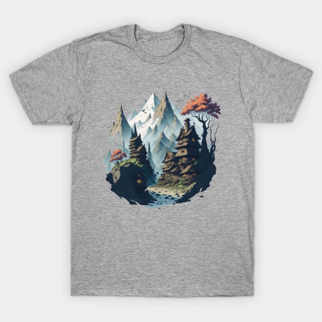 fine  mountains  classic painting. T-Shirt by HTA DESIGNS